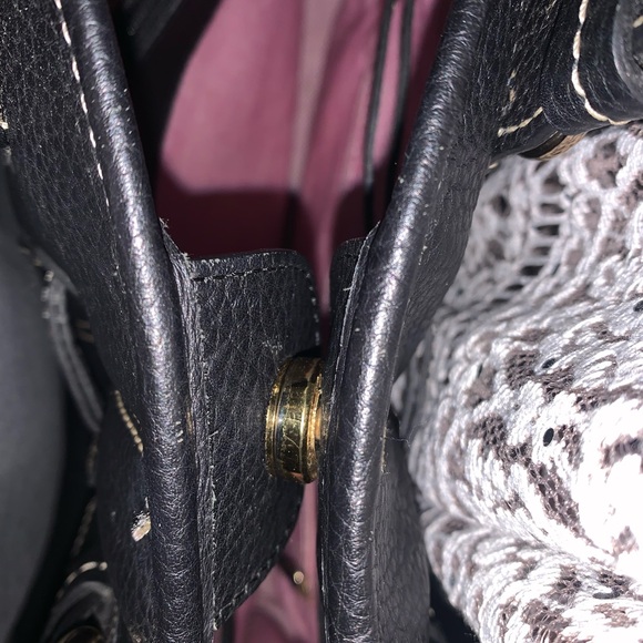 Dooney and Bourke Chiara Black Pebbled Leather Drawstring shopper handbag - Picture 13 of 13